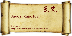 Baucz Kapolcs névjegykártya